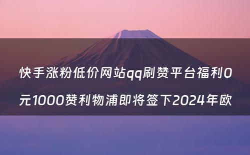 快手涨粉低价网站qq刷赞平台福利0元1000赞利物浦即将签下2024年欧