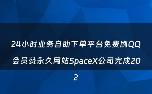 24小时业务自助下单平台免费刷QQ会员赞永久网站SpaceX公司完成202