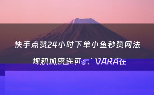 快手点赞24小时下单小鱼秒赞网法规和加密许可：VARA在